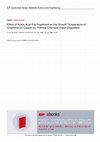 Research paper thumbnail of Effect of Acetic Acid Pre-Treatment on the Growth Temperature of Graphene on Copper by Thermal Chemical Vapor Deposition