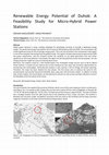 Research paper thumbnail of Renewable Energy Potential of Duhok: A Feasibility Study for Micro-Hybrid Power Stations