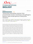 Research paper thumbnail of Tetracycline-inactivating enzymes from environmental, human commensal, and pathogenic bacteria cause broad-spectrum tetracycline resistance