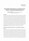 Research paper thumbnail of Immunitet parlamentarny we współczesnym świecie – ujęcie prawnoporównawcze