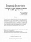 Research paper thumbnail of Desempenho das exportações brasileiras de frutas in natura (1996-2007): uma análise sob a ótica do modelo gravitacional