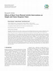 Research paper thumbnail of Effects of Short-Term Physical Activity Interventions on Simple and Choice Response Times