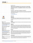 Research paper thumbnail of Agreement between pre-exercise screening questionnaires completed online versus face-to-face