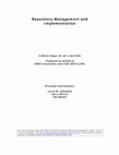 Research paper thumbnail of Repository Management and Implementation - A White Paper for alt-i-lab 2004