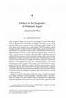 Research paper thumbnail of "Soldiers in the Epigraphy of Ptolemaic Egypt”, in A. Bowman, A. and C. Crowther (2020), The Epigraphy of Ptolemaic Egypt, Oxford University Press, 127–158