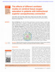 Research paper thumbnail of The effects of different ventilator modes on cerebral tissue oxygen saturation in patients with bidirectional superior cavopulmonary connection