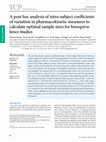 Research paper thumbnail of A post hoc analysis of intra-subject coefficients of variation in pharmacokinetic measures to calculate optimal sample sizes for bioequivalence studies