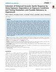 Research paper thumbnail of Induction of Enhanced Acoustic Startle Response by Noise Exposure: Dependence on Exposure Conditions and Testing Parameters and Possible Relevance to Hyperacusis