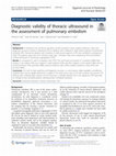 Research paper thumbnail of Diagnostic validity of thoracic ultrasound in the assessment of pulmonary embolism