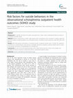 Research paper thumbnail of Risk factors for suicide behaviors in the observational schizophrenia outpatient health outcomes (SOHO) study