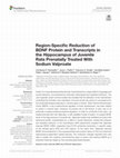 Research paper thumbnail of Region-Specific Reduction of BDNF Protein and Transcripts in the Hippocampus of Juvenile Rats Prenatally Treated With Sodium Valproate