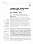 Research paper thumbnail of Clinical Practice: Evidence-Based Recommendations for the Treatment of Cervical Dystonia with Botulinum Toxin