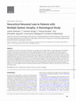 Research paper thumbnail of Neocortical Neuronal Loss in Patients with Multiple System Atrophy: A Stereological Study