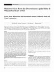 Research paper thumbnail of Malnutrisi Akut Berat dan Determinannya pada Balita di Wilayah Rural dan Urban