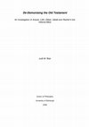 Research paper thumbnail of De-demonising the Old Testament: An Investigation of Azazel, Lilith, Deber, Qeteb & Reshef in the Hebrew Bible