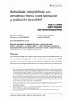 Research paper thumbnail of Autoridades interpretativas: una perspectiva teórica sobre datificación y producción de sentido