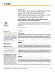 Research paper thumbnail of The impact of computerised physician order entry and clinical decision support on pharmacist-physician communication in the hospital setting: A qualitative study