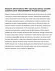 Research paper thumbnail of Research Infrastructures offer capacity to address scientific questions never attempted before: Are all taxa equal?