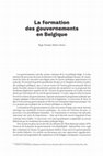 Research paper thumbnail of La formation des gouvernements en Belgique