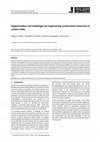 Research paper thumbnail of Opportunities and challenges for engineering construction materials as carbon sinks