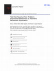 Research paper thumbnail of "Not Their Fault, but Their Problem": Organizational Responses to the Online Harassment of Journalists