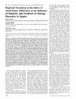 Research paper thumbnail of Regional Variation in the Index of Absorbance Difference as an Indicator of Maturity and Predictor of Storage Disorders in Apples