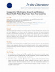 Research paper thumbnail of Comparative Effectiveness Research and Evidence-Based Health Policy: Experience from Four Countries