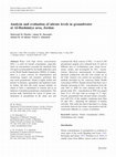 Research paper thumbnail of Analysis and evaluation of nitrate levels in groundwater at Al-Hashimiya area, Jordan