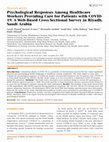 Research paper thumbnail of Psychological Responses Among Healthcare Workers Providing Care for Patients with COVID-19: A Web-Based Cross-Sectional Survey in Riyadh, Saudi Arabia