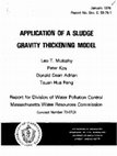 Research paper thumbnail of APPLICATION OF A SLUDGE GRAVITY THICKENING MODEL By Leo T