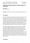 Research paper thumbnail of Establishing a digital tutoring hub to support students in a virtual space