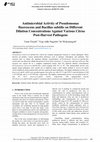 Research paper thumbnail of Antimicrobial Activity of Pseudomonas fluorescens and Bacillus subtilis on Different Dilution Concentrations Against Various Citrus Post-Harvest Pathogens