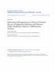 Research paper thumbnail of Information Management as a Nexus to Promote the use of Indigenous Medicine and Enhance Public Healthcare Delivery: A Bibliometric Analysis