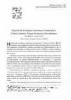 Research paper thumbnail of História da Literatura, Literatura Comparada e Crítica Literária: frágeis fronteiras disciplinares