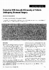 Research paper thumbnail of Evaluation with acoustic rhinometry of patients undergoing sinonasal surgery