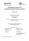 Research paper thumbnail of Managing Sino-European FDI: Perceptions of psychic distance and culture