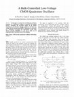 Research paper thumbnail of A Bulk-Controlled Low-Voltage CMOS Quadrature Oscillator