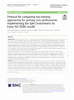 Research paper thumbnail of Protocol for comparing two training approaches for primary care professionals implementing the Safe Environment for Every Kid (SEEK) model