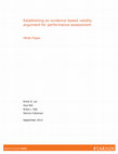 Research paper thumbnail of Establishing an evidence-based validity argument for performance assessment