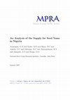 Research paper thumbnail of An Analysis of the Supply for Seed Yams in Nigeria