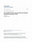 Research paper thumbnail of Pure and Applied Theories of Argument: Where Does Philosophy Belong Within Argumentation Theory?