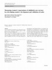 Research paper thumbnail of Measuring women’s expectations of childbirth care services in a developing country: development and validation of scales