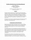 Research paper thumbnail of The Role of the Internet in Current Shroud Research