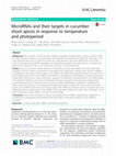 Research paper thumbnail of MicroRNAs and their targets in cucumber shoot apices in response to temperature and photoperiod