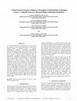 Research paper thumbnail of Critical Success Factors to Improve Perception of Information Technology Careers: A Specific Case in a Mexican Higher Education Institution