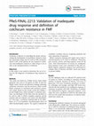 Research paper thumbnail of PReS-FINAL-2213: Validation of inadequate drug response and definition of colchicum resistance in FMF