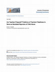 Research paper thumbnail of Are Teachers Prepared? Predictors of Teachers’ Readiness to Serve as Mandated Reporters of Child Abuse