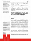 Research paper thumbnail of Critical analysis of the discourse on Judith Butler´s visit to the country in the most popular online news portals