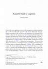 Research paper thumbnail of Russell’s Road to Logicism