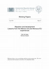 Research paper thumbnail of Migration and development: Lessons from the Mexico-US and Morocco-EU experiences